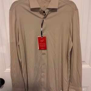 Sunday Joe Malibu Men's Beige Dress Shirt Sz M